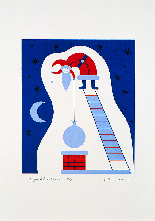 Photo de l’œuvre L’Équilibriste -A- (tirée de l’album « Les Pères Noël », 1962 - 1974) de Alfred Pellan (Afficher en plein écran)