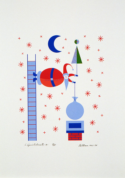 Photo de l’œuvre L’Équilibriste -B- (tirée de l’album « Les Pères Noël », 1962 - 1974) de Alfred Pellan (Afficher en plein écran)