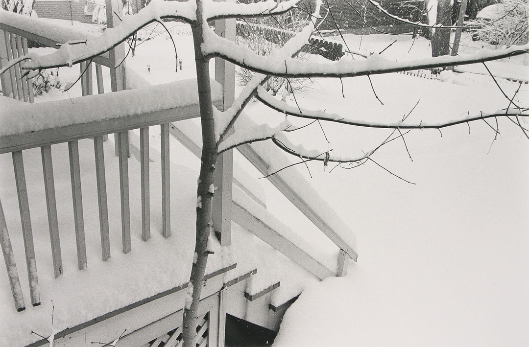 Photo de l’œuvre Balcon, branche et neige de Charles Gagnon (Afficher en plein écran)
