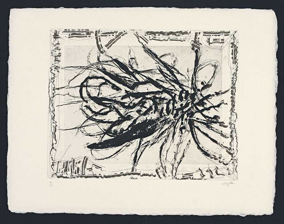 Photo de l’œuvre Autres mouches no 4 (tirée de l’album « Autres mouches », 1985) de Jean-Paul Riopelle (Afficher en plein écran)