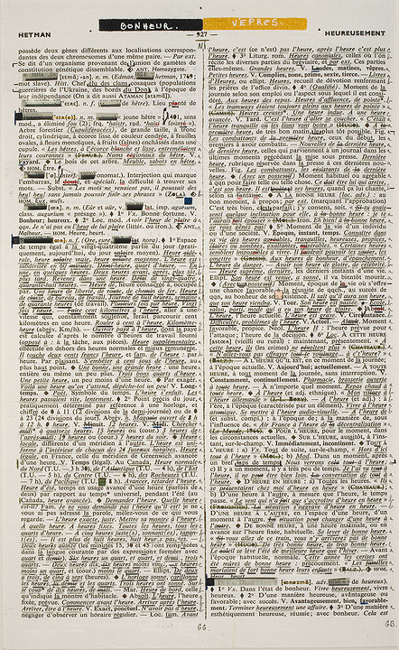 Photo de l’œuvre Page-miroir (HETMAN - 927 - HEUREUSEMENT) de Rober Racine (Afficher en plein écran)