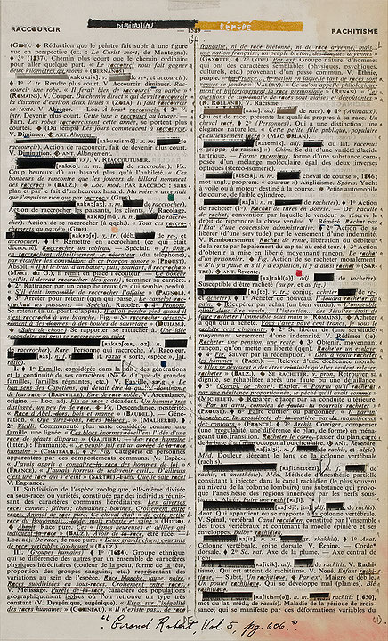 Photo de l’œuvre Page-miroir (RACCOURCIR - 1589 - RACHITISME) de Rober Racine (Afficher en plein écran)