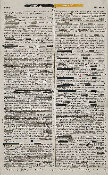 Photo de l’œuvre Page-miroir (MÉMÉ - 1179 - MENACER) de Rober Racine (Afficher en plein écran)