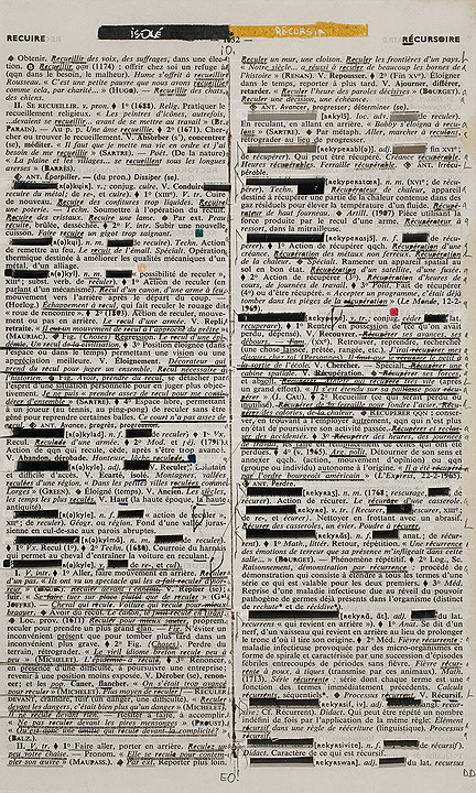 Photo de l’œuvre Page-miroir (RECUIRE - 1632 - RÉCURSOIRE) de Rober Racine (Afficher en plein écran)