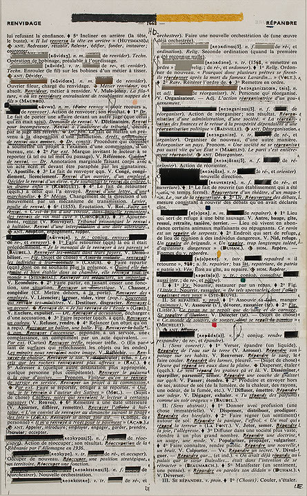 Photo de l’œuvre Page-miroir (RENVIDAGE - 1668 - RÉPANDRE) de Rober Racine (Afficher en plein écran)