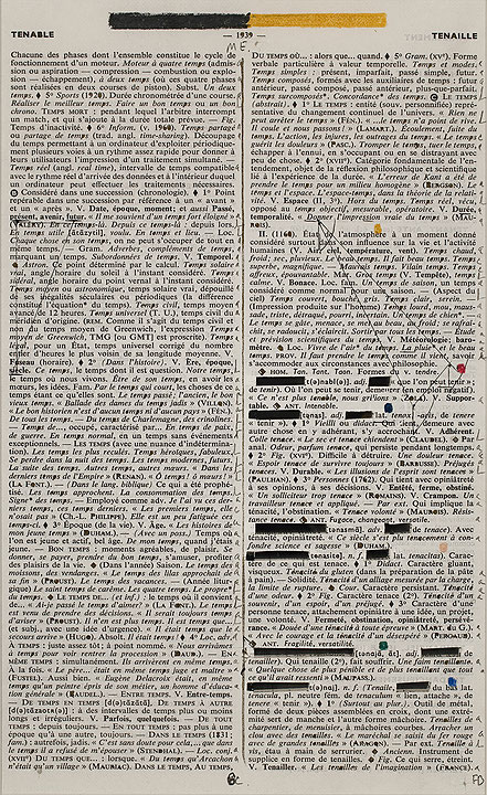Photo de l’œuvre Page-miroir (TENABLE - 1939 - TENAILLE) de Rober Racine (Afficher en plein écran)