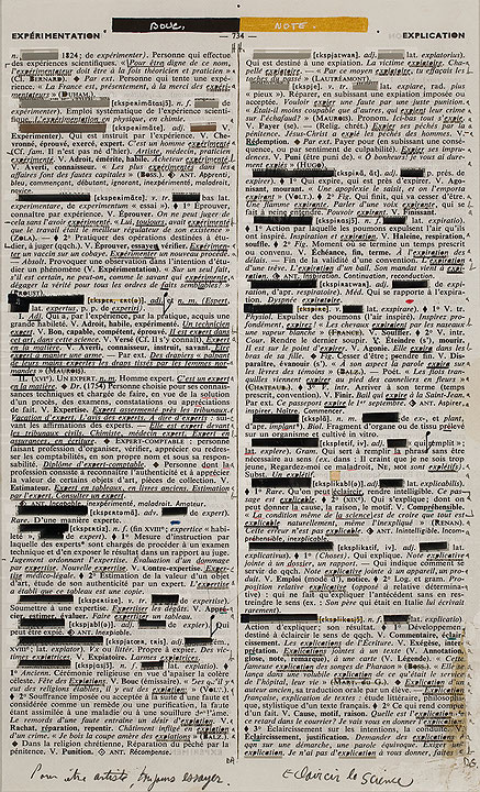 Photo de l’œuvre Page-miroir (EXPÉRIMENTATION - 734 - EXPLICATION) de Rober Racine (Afficher en plein écran)