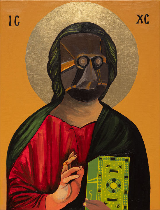 Photo de l’œuvre Christ Pantocrator no10 de Moridja Kitenge Banza (Afficher en plein écran)