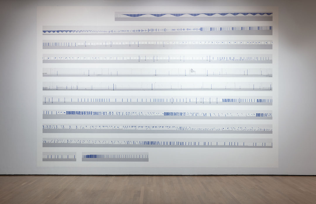 Photo de l’œuvre Partition (de l’installation « Bleu de bleu », 2015-2018) de Alain Paiement (Afficher en plein écran)