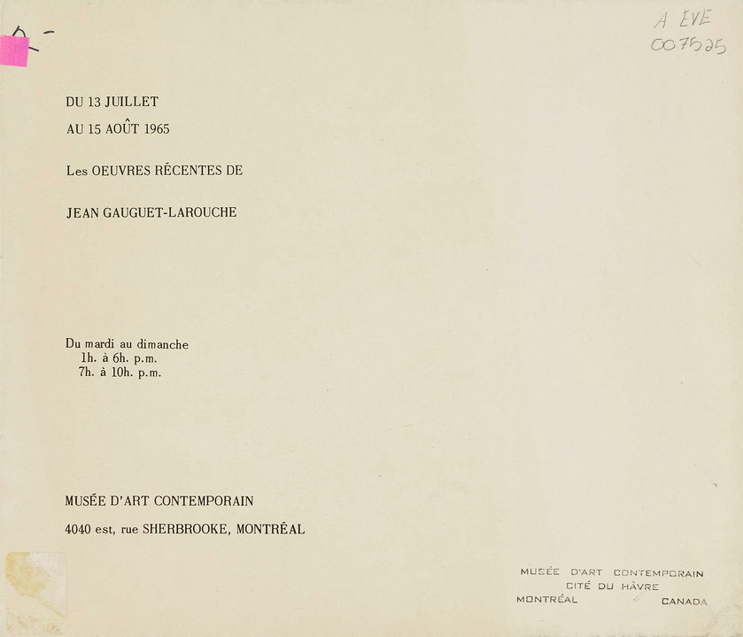 Couverture du catalogue Les œuvres récentes de Jean Gauguet-Larouche