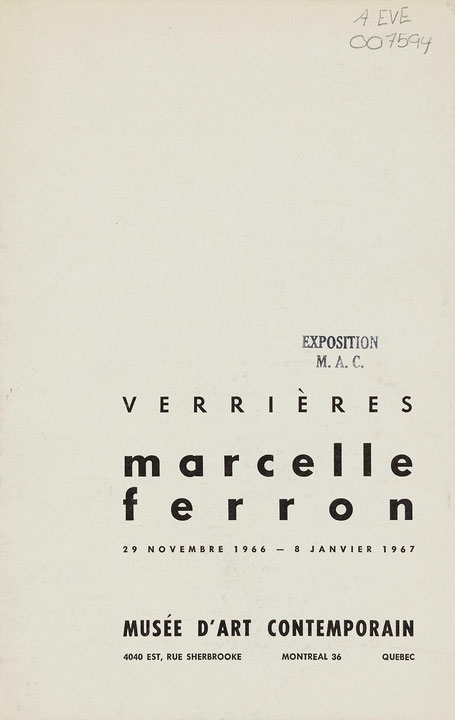 Couverture du catalogue Marcelle Ferron : verrières