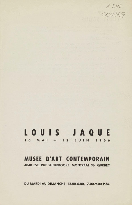 Couverture du catalogue Louis Jaque