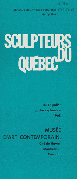 Couverture du catalogue Sculpteurs du Québec