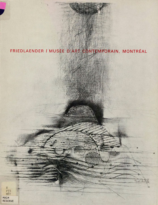 Couverture du catalogue Friedlaender : gravures 1950-1973 : tableaux récents