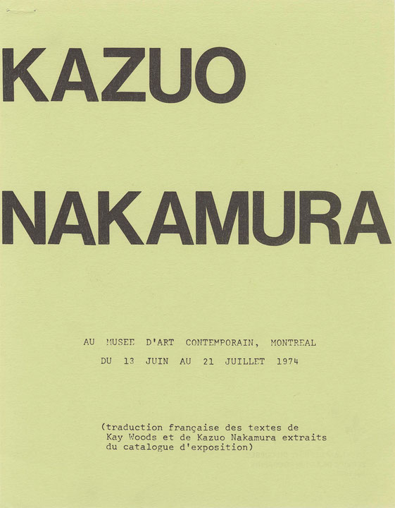 Couverture du catalogue Kazuo Nakamura