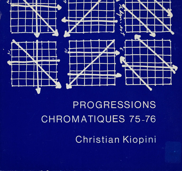 Couverture du catalogue Progressions chromatiques 1975-1976 : dessins de Christian Kiopini