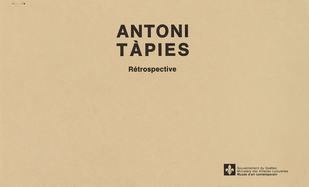 Couverture du catalogue Antoni Tàpies : rétrospective