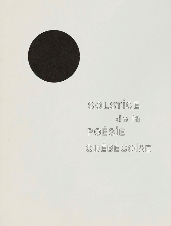 Couverture du catalogue Solstice de la poésie québécoise