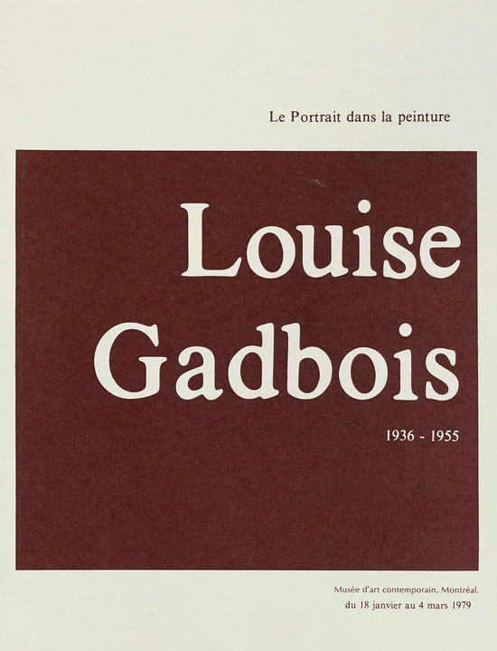 Couverture du catalogue Louise Gadbois, 1936-1955 : le portrait dans la peinture