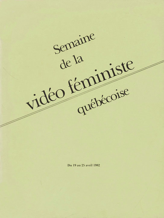 Couverture du catalogue Semaine de la vidéo féministe québécoise