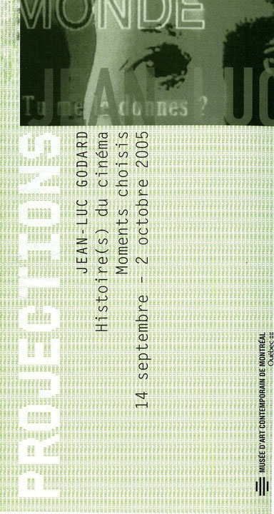 Couverture du catalogue Jean-Luc Godard : Histoire(s) du cinéma. Moments choisis de la série Projections