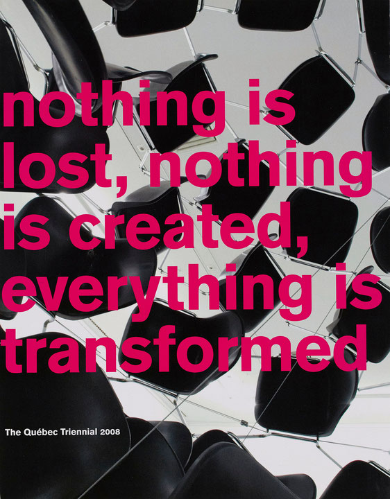 Couverture du catalogue Nothing is lost, nothing is created, everything is transformed : the Québec Triennial 2008
