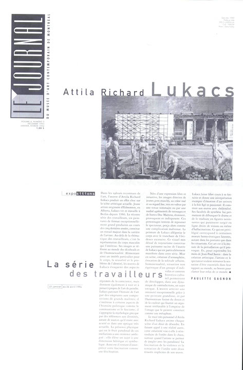 Première page du journal Le journal du Musée d’art contemporain de Montréal, décembre 1993, janvier, février 1994