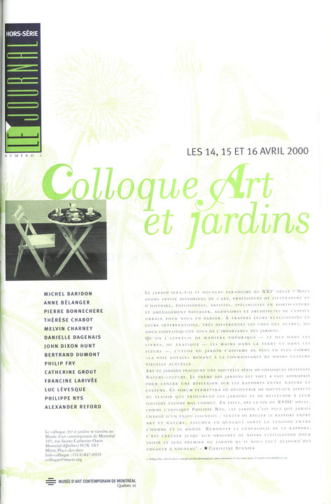Première page du journal Le journal du Musée d’art contemporain de Montréal, hors-série