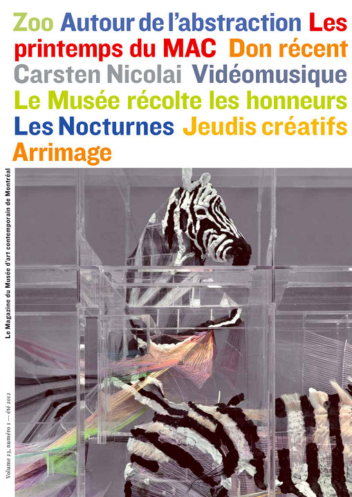 Première page du journal Le Magazine du Musée d’art contemporain de Montréal, Numéro été 2012