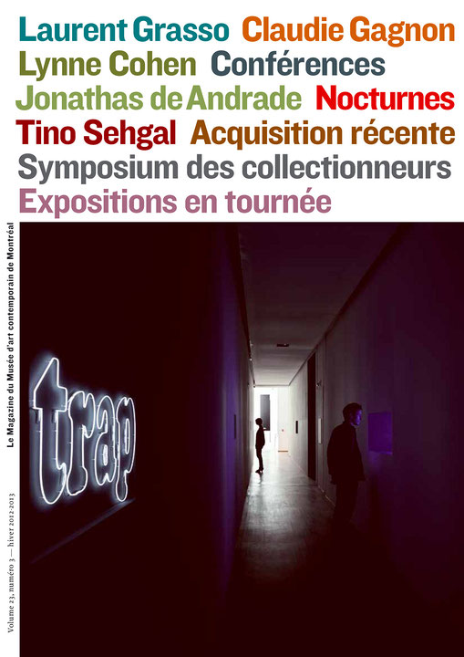 Première page du journal Le Magazine du Musée d’art contemporain de Montréal, Hiver 2012-2013