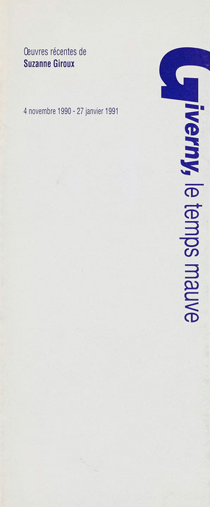 Première page du petit imprimé Giverny, le temps mauve : œuvres récentes de Suzanne Giroux