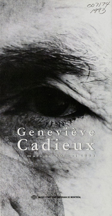 Première page du petit imprimé Geneviève Cadieux : 31 mars au 30 mai 1993