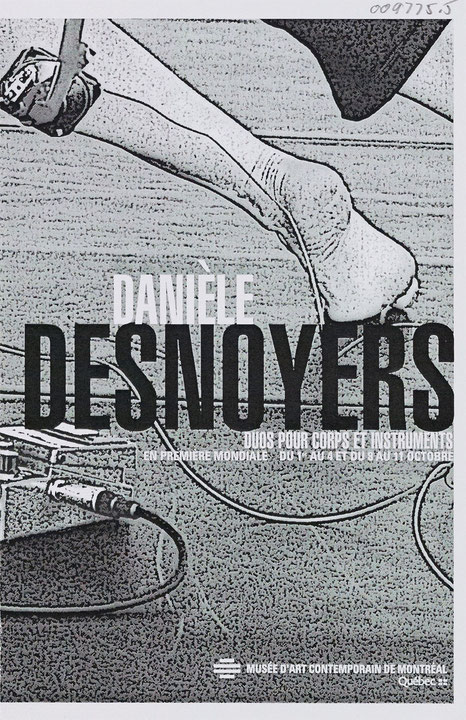 Première page du petit imprimé Danièle Desnoyers : Duos pour corps et instruments