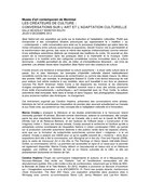 Première page du petit imprimé Les créateurs de culture : Conversations sur l’art et l’adaptation culturelle