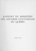 Couverture du  Rapport du ministère des Affaires culturelles du Québec exercice 1965/66
