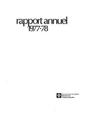 Couverture du  Rapport annuel 1977-78