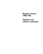 Couverture du  Rapport annuel 1980-1981
